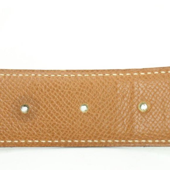 Hermès Black x Brown 32mm H Logo Belt Kit Gold Buckle 3h318s